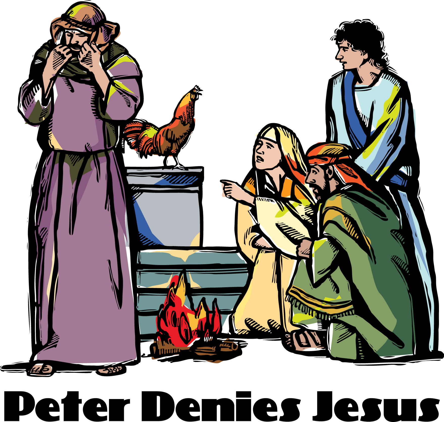 Peter Denies Jesus Clip Art